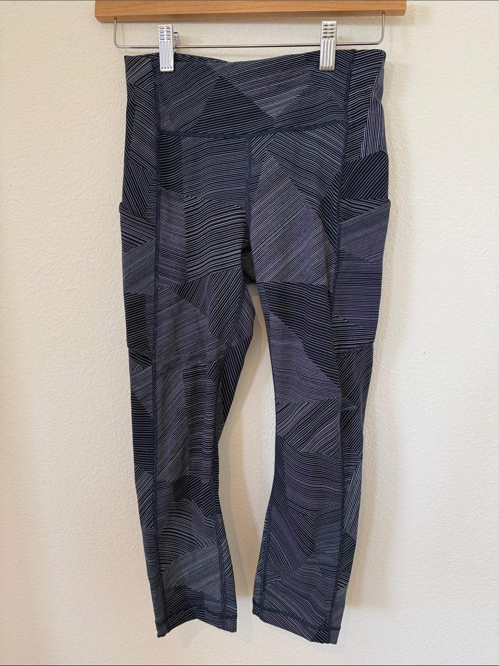 lululemon athletica Navy & White Layered Stripe Leggings 4